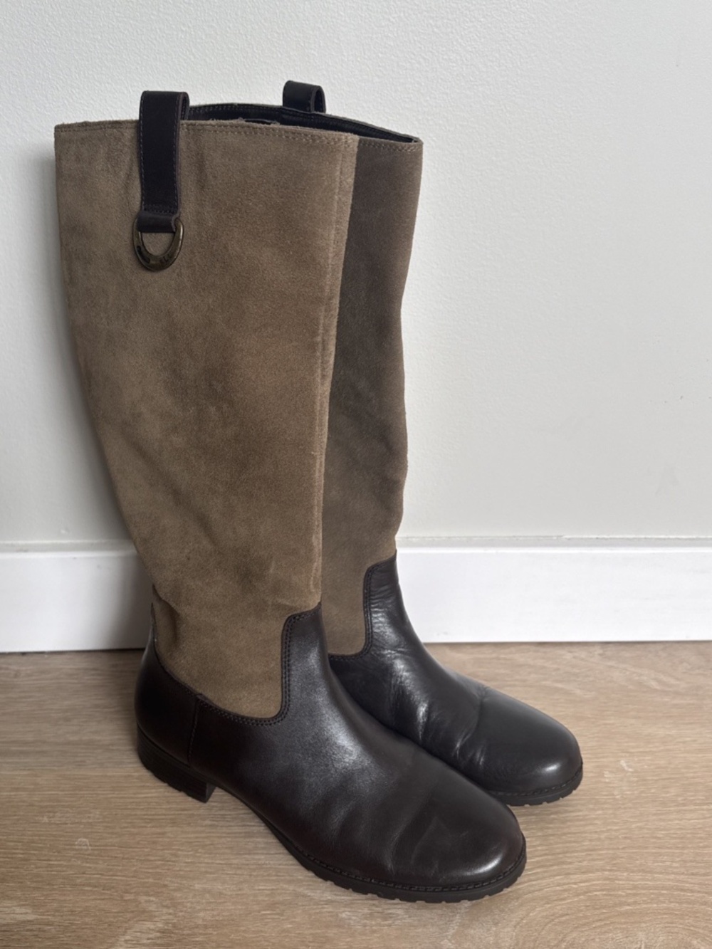 🤎 Lauren Ralph Lauren Two-Tone Riding Boots | Suede & Leather | Women’s 7.5B